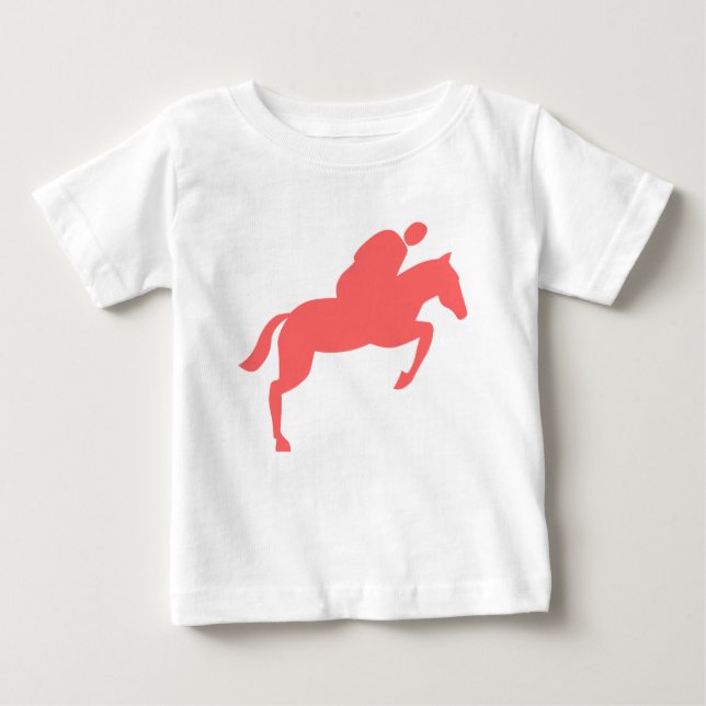 Camiseta Para Bebê Salto de Cavalo - Rosa Tropical (Frente)