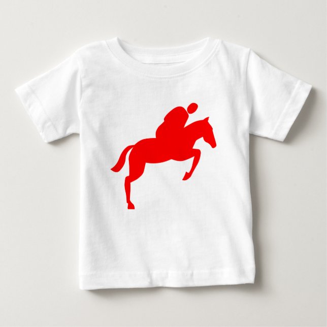 Camiseta Para Bebê Salto de Cavalo - Vermelho (Frente)