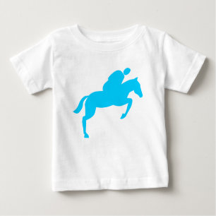 Camiseta Para Bebê Salto de cavalos - Azul-céu