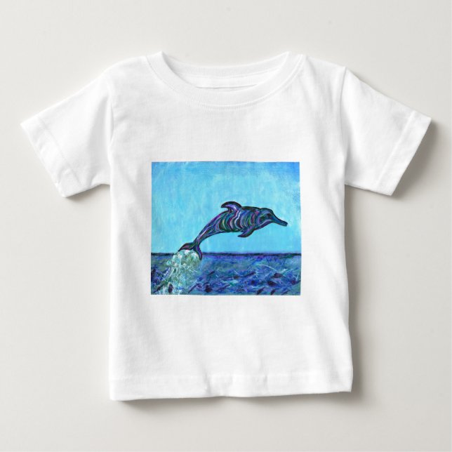 Camiseta Para Bebê Salto de golfinhos (Frente)
