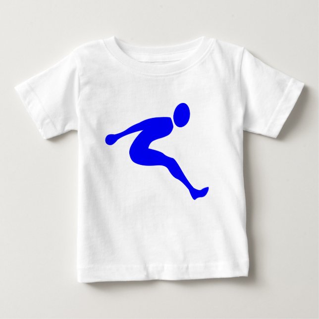 Camiseta Para Bebê Salto longo - azul (Frente)