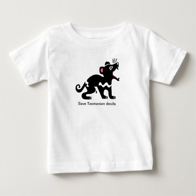 Camiseta Para Bebê Salvamento de demônios da Tasmânia - Imagem animal (Frente)