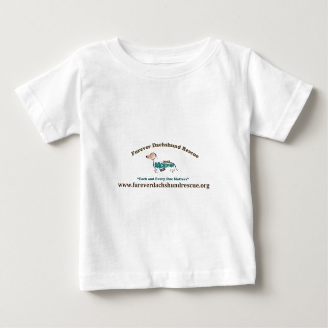 Camiseta Para Bebê Salvamento do Dachshund de Furever (Frente)