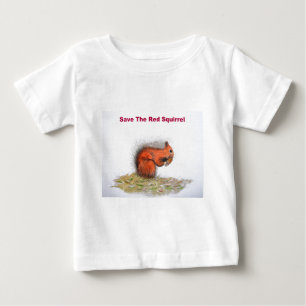 Camiseta Para Bebê Salvar o esquilo vermelho
