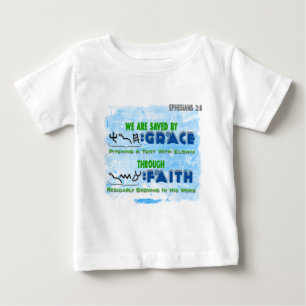 Camiseta Para Bebê Salvar pela benevolência com a fé