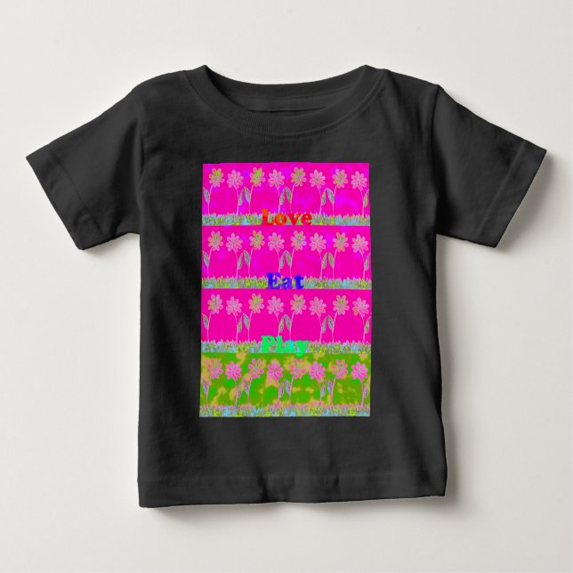 Camiseta Para Bebê Salve a data Coma Amor e PLay.png (Frente)