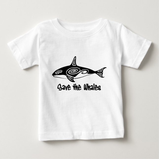 Camiseta Para Bebê Salve as Baleias (Frente)