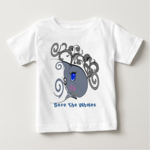 Camiseta Para Bebê Salve As Baleias -