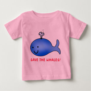 Camiseta Para Bebê Salve as Baleias!