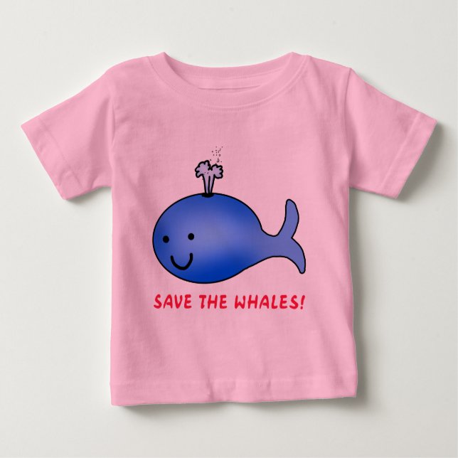 Camiseta Para Bebê Salve as Baleias! (Frente)