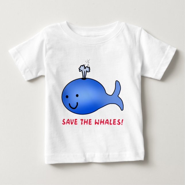 Camiseta Para Bebê Salve as Baleias! (Frente)
