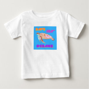 Camiseta Para Bebê Salve nossa tartaruga oceânica