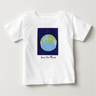 Camiseta Para Bebê Salve nosso planeta O espaço externo As estrelas 