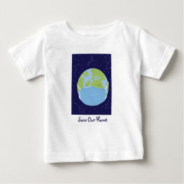 Camiseta Para Bebê Salve nosso planeta Terra do Espaço Exterior Estre