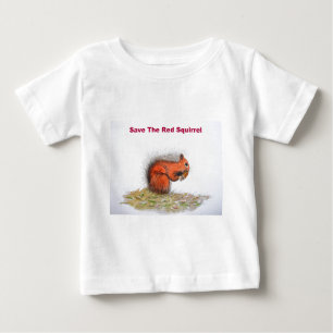 Camiseta Para Bebê Salve o esquilo vermelho