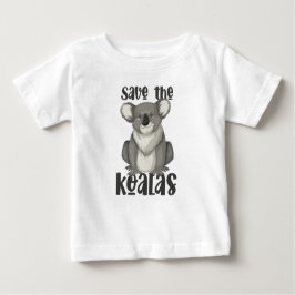 Camiseta Para Bebê Salve o T-Shirt de Koalas