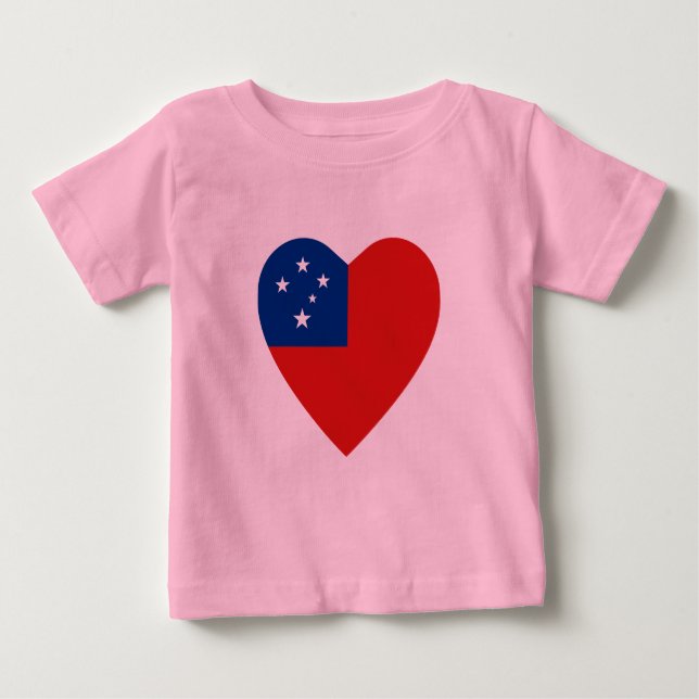 Camiseta Para Bebê Samoa Flag Heart Shirt (Frente)