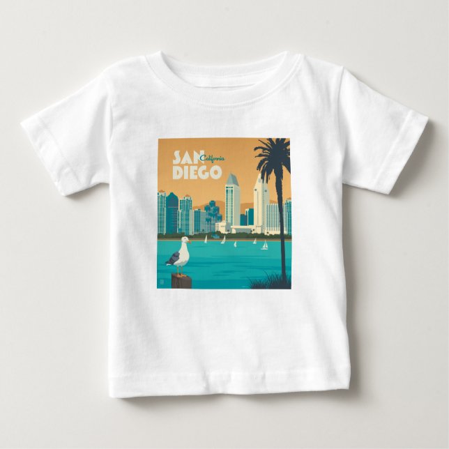 Camiseta Para Bebê San Diego, Califórnia (Frente)