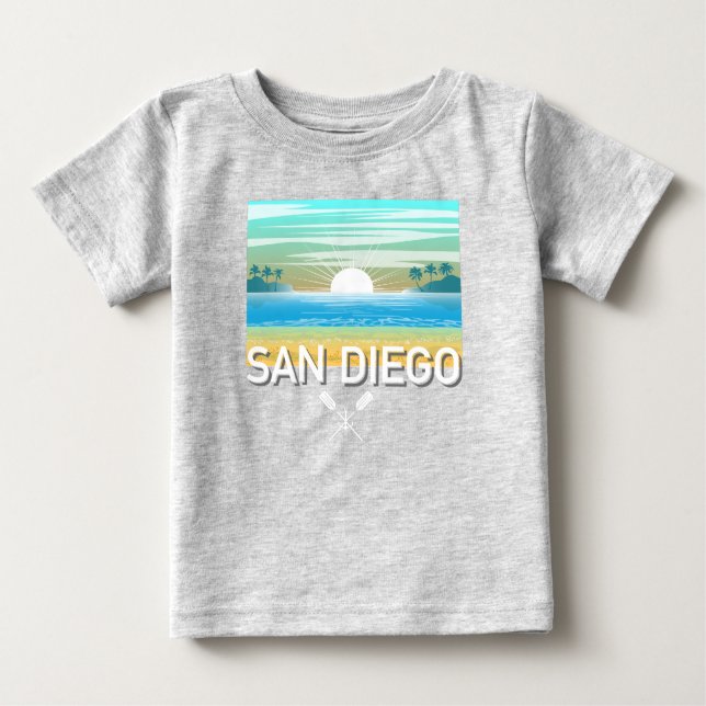 Camiseta Para Bebê San Diego Design - Baby Fine Jersey T-Shirt (Frente)