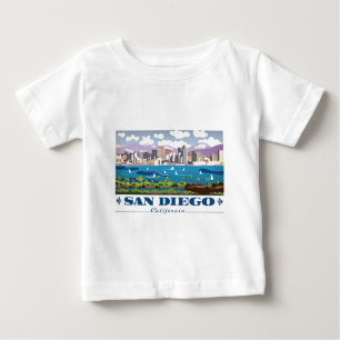 Camiseta Para Bebê San Diego Skyline