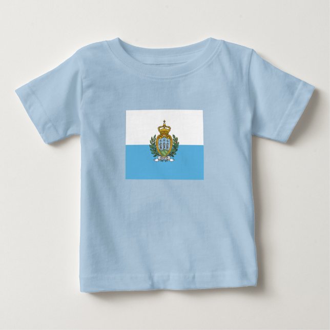 Camiseta Para Bebê San Marino Flag (Frente)
