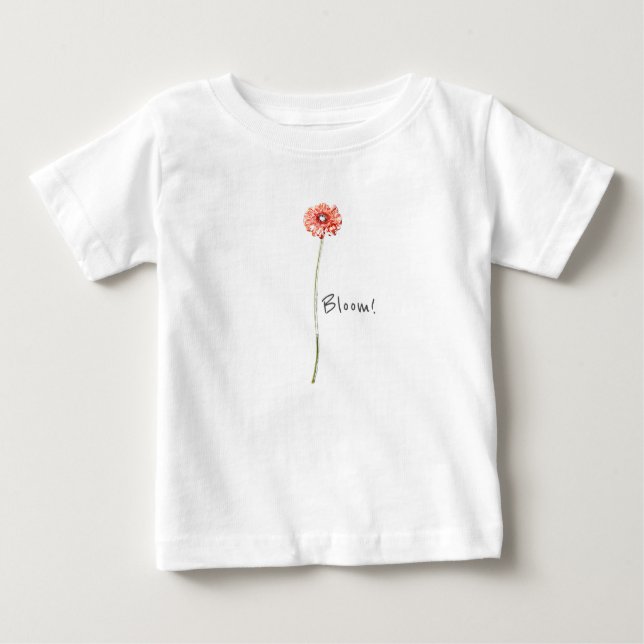 Camiseta Para Bebê Sangue da Flor de Gerbera Vermelha Pálida! Toddler (Frente)