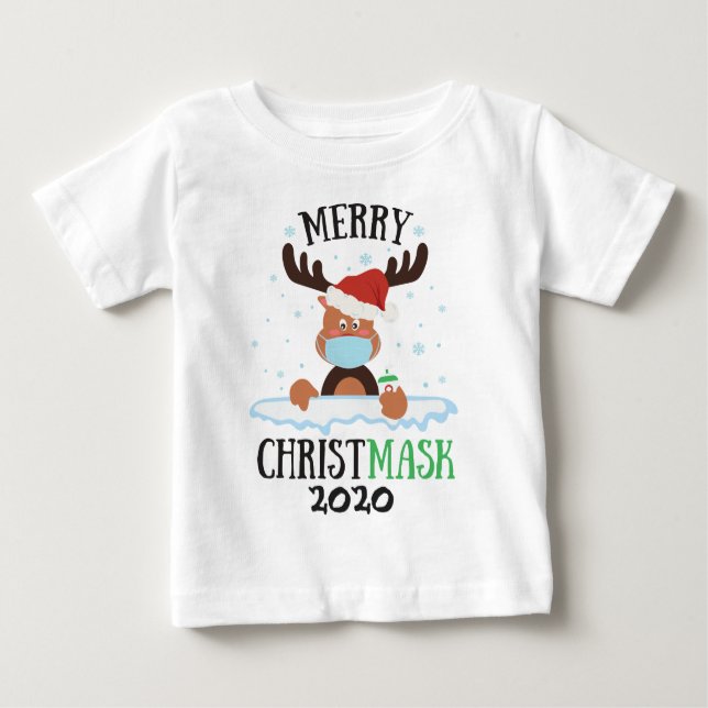 Camiseta Para Bebê Sanitizador de máscara de cristal de feliz diverti (Frente)