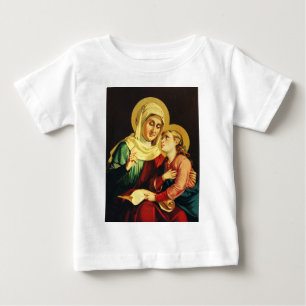 Camiseta Para Bebê Santa Ana e Virgem Maria
