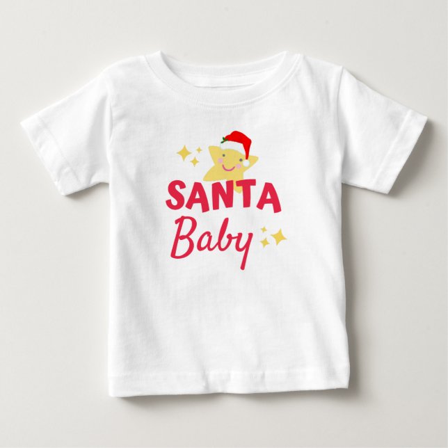 Camiseta Para Bebê Santa baby  (Frente)