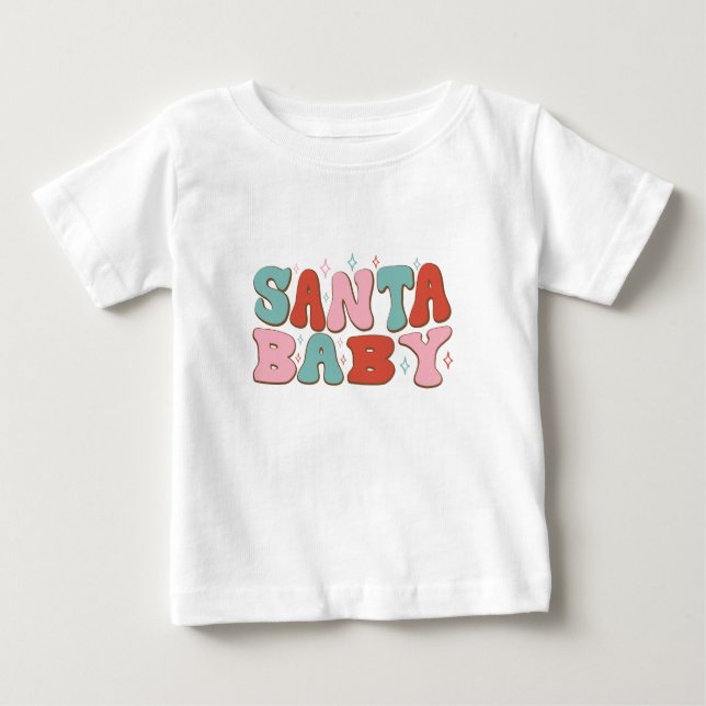 Camiseta Para Bebê Santa Baby - Natal (Frente)
