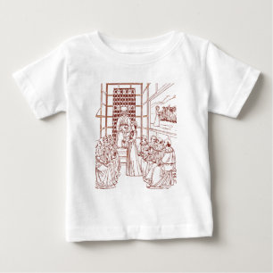 Camiseta Para Bebê Santa Catarina Discutindo com os Eruditos por Maso