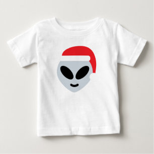 Camiseta Para Bebê santa claus alienígena emoji
