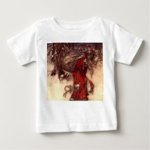 Camiseta Para Bebê Santa Claus Arthur Rackham