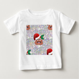 Camiseta Para Bebê santa claus emoji
