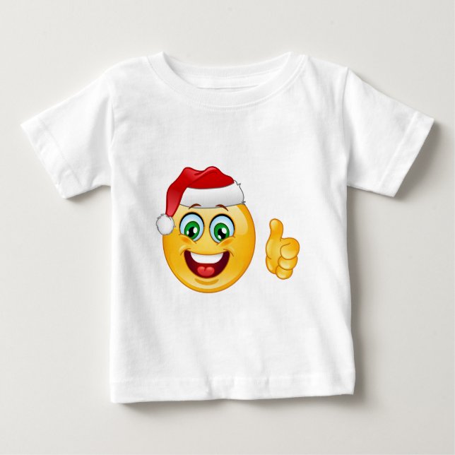 Camiseta Para Bebê santa claus emoji (Frente)