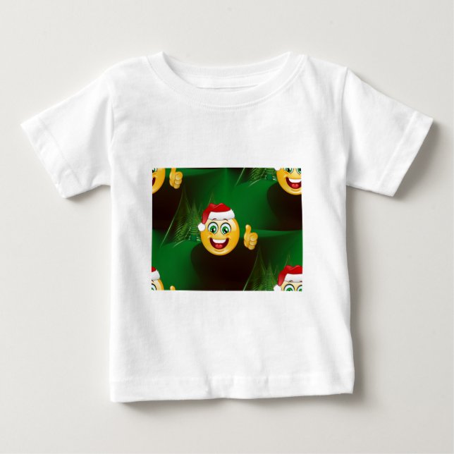 Camiseta Para Bebê santa claus emojis (Frente)