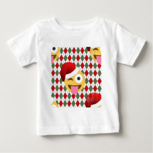 Camiseta Para Bebê santa claus piscar os olhos emoji