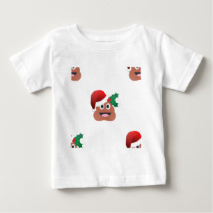 Camiseta Para Bebê santa claus poop emoji