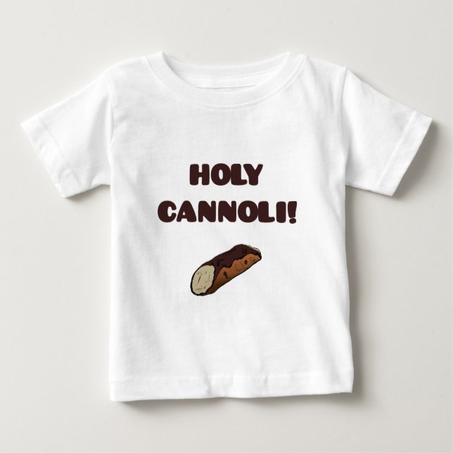 Camiseta Para Bebê Santa Comida Engraçado Cannoli Italiano (Frente)