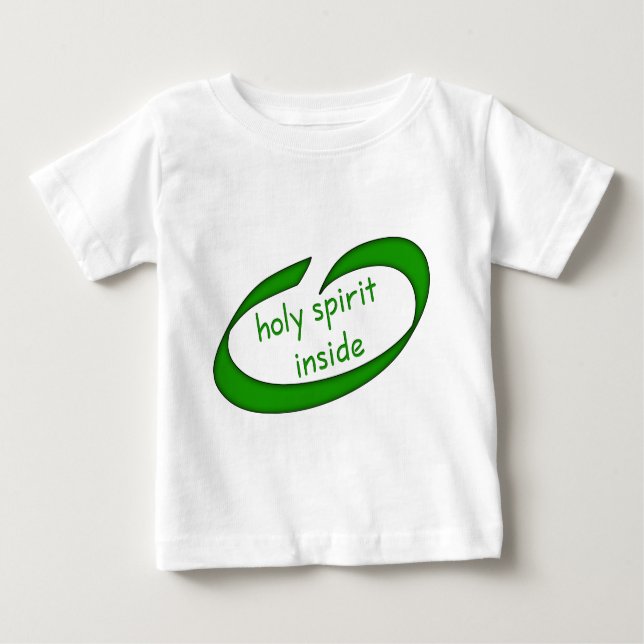 Camiseta Para Bebê Santa Espírito Dentro Christian (Frente)
