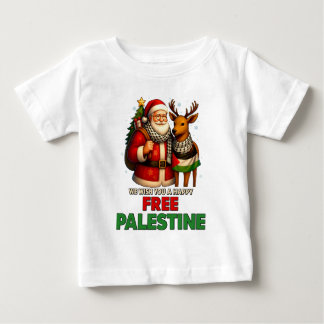 Camiseta Para Bebê Santa for Palestine – Christmas Peace