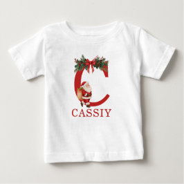 Camiseta Para Bebê Santa Monogrammed and Name Family Matching