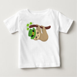 Camiseta Para Bebê Santa Patrick's Day Sloth, Leprechaun Hat, Clovers