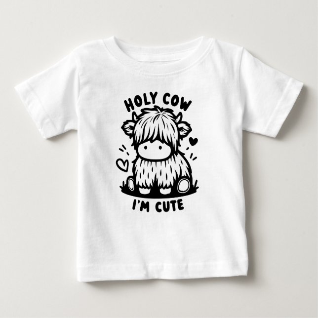 Camiseta Para Bebê Santa vaca, sou giro para a felicidade do bebê (Frente)
