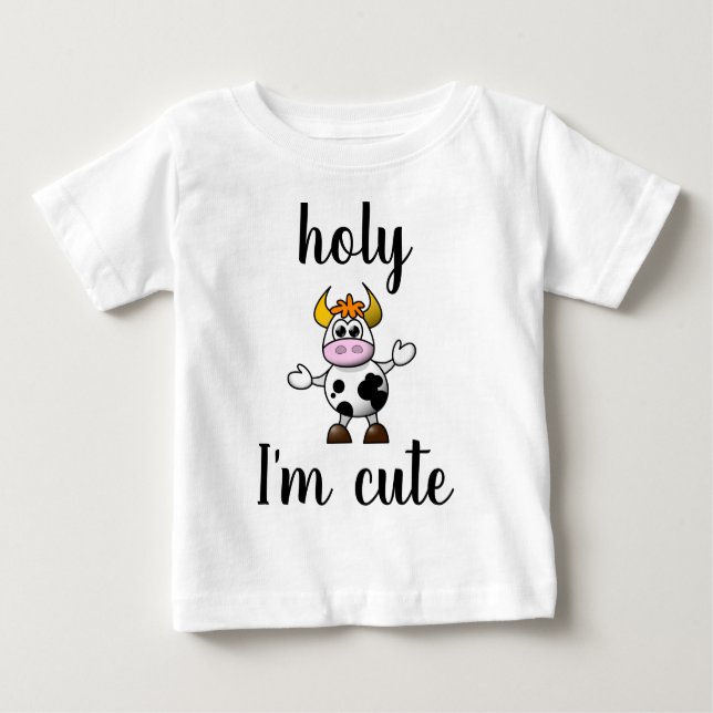 Camiseta Para Bebê Santa Vaca, sou uma doce T-Shirt (Frente)
