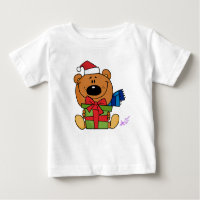 SantaBear com/ Presente Tela de Capas Flores Longa