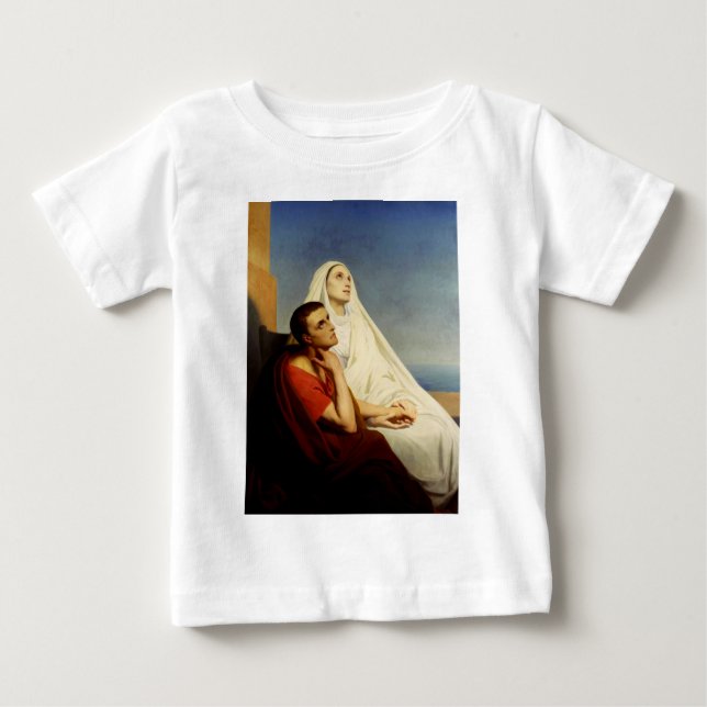 Camiseta Para Bebê Santo Agostinho e Santa Mónica (Frente)