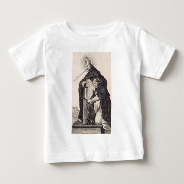 Camiseta Para Bebê Santo Albert o Excelente e santo Thomas Aquinas (Frente)