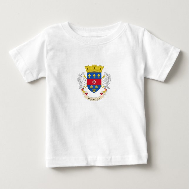 Camiseta Para Bebê Santo Barthélemy Flag (Frente)