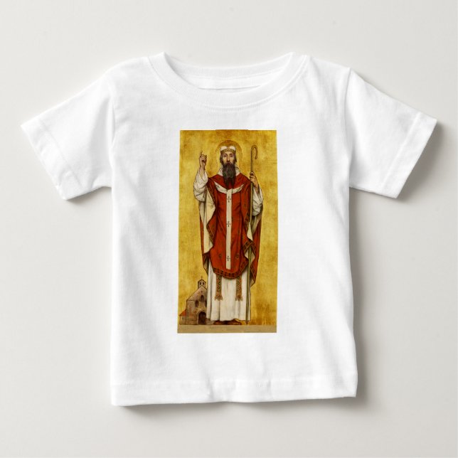 Camiseta Para Bebê Santo Bonifácio de Mainz - Padroeiro dos Educadore (Frente)